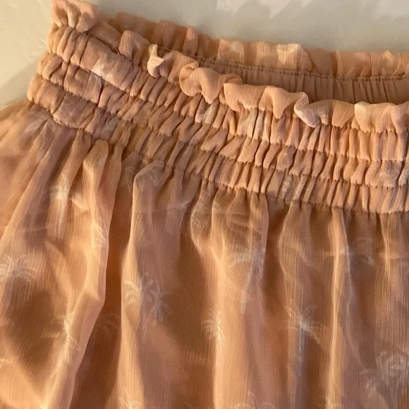 LC Lauren Conrad Orange Smocked Bubble Mini Skirt - Picture 6 of 6